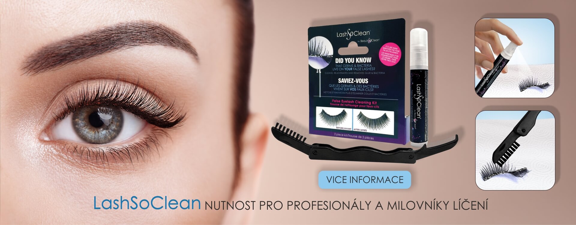 Sada LashSoClean na čištění umělých řas