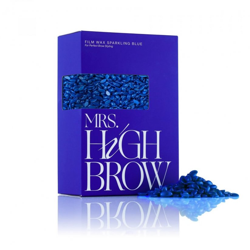 Depilační vosk Sparkling Blue (modrý) Film Wax Mrs.Highbrow, 500 g
