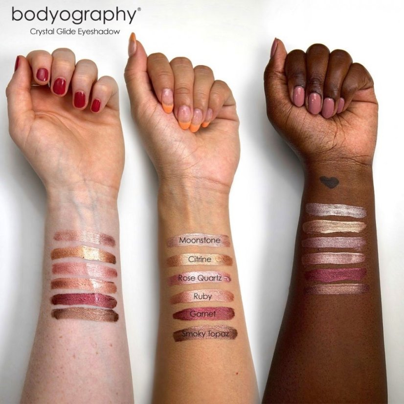 Dlouhotrvající tekuté oční stíny Crystal Glide Liquid od Bodyography